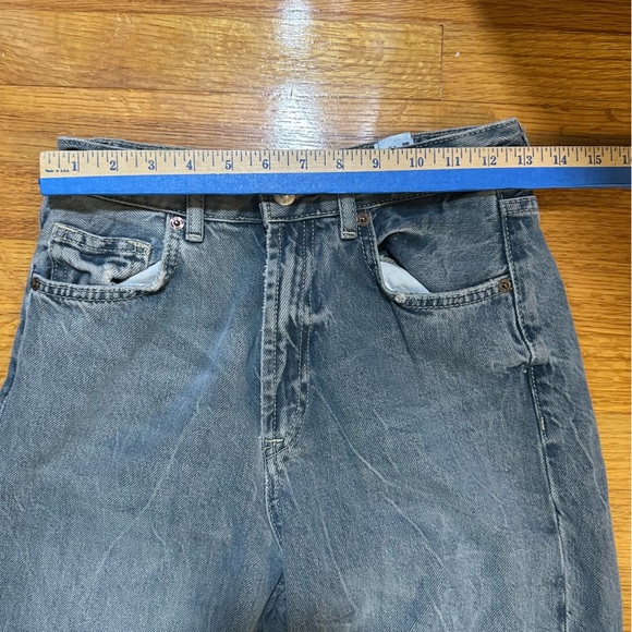 Zara wide-leg jeans with a high waist and raw hem size 4 (a3 - Picture 8 of 13